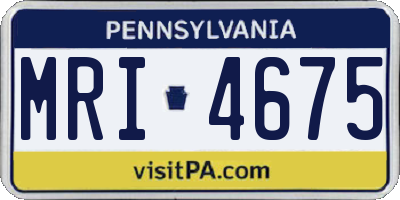 PA license plate MRI4675