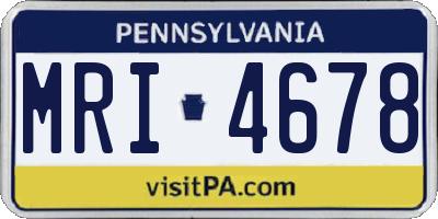 PA license plate MRI4678