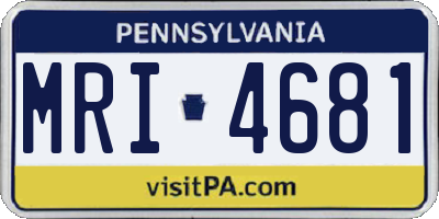 PA license plate MRI4681
