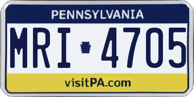 PA license plate MRI4705