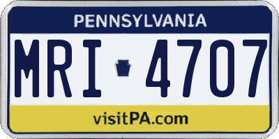PA license plate MRI4707