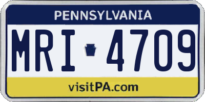 PA license plate MRI4709