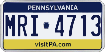 PA license plate MRI4713