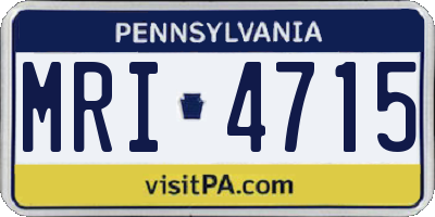 PA license plate MRI4715