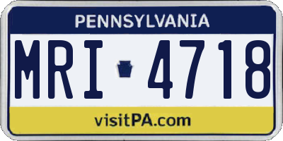 PA license plate MRI4718