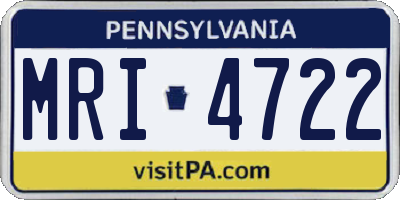 PA license plate MRI4722