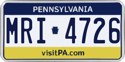 PA license plate MRI4726