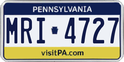 PA license plate MRI4727