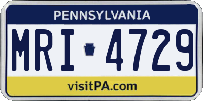 PA license plate MRI4729