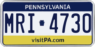 PA license plate MRI4730