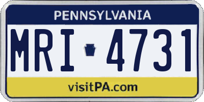 PA license plate MRI4731