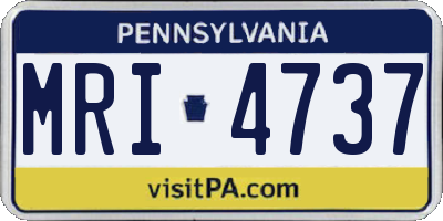 PA license plate MRI4737