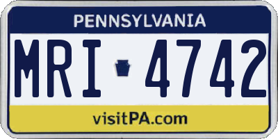 PA license plate MRI4742