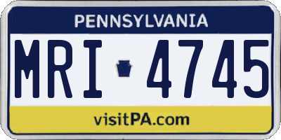 PA license plate MRI4745