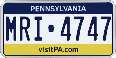 PA license plate MRI4747