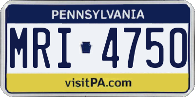 PA license plate MRI4750