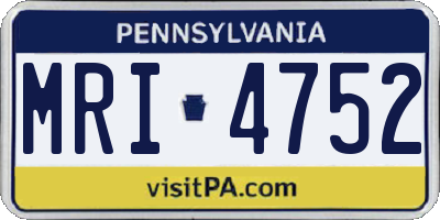 PA license plate MRI4752
