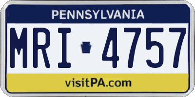 PA license plate MRI4757