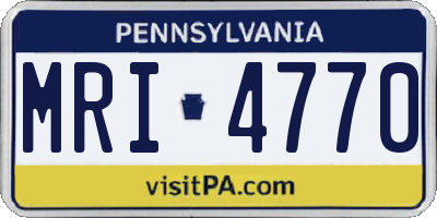 PA license plate MRI4770