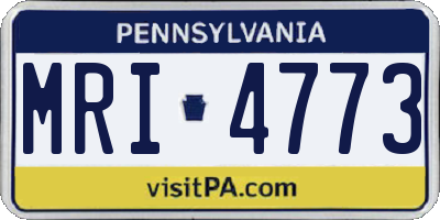 PA license plate MRI4773