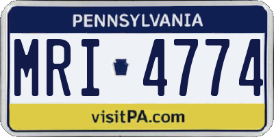 PA license plate MRI4774