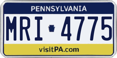PA license plate MRI4775