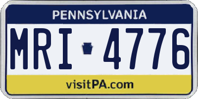 PA license plate MRI4776