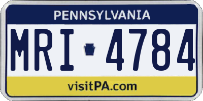 PA license plate MRI4784