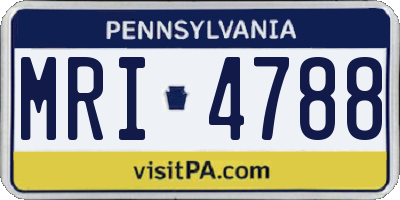 PA license plate MRI4788