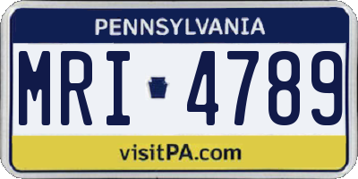 PA license plate MRI4789