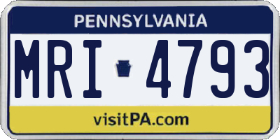PA license plate MRI4793