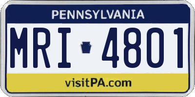 PA license plate MRI4801
