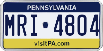 PA license plate MRI4804