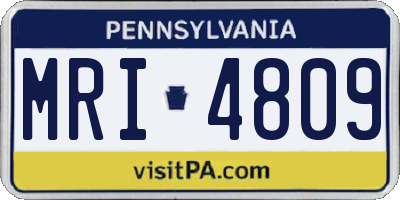 PA license plate MRI4809