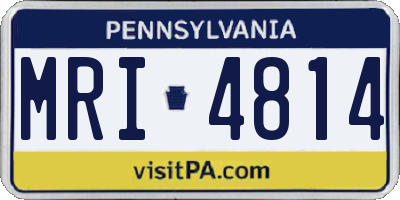 PA license plate MRI4814