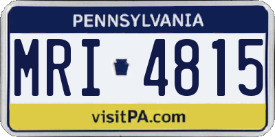 PA license plate MRI4815