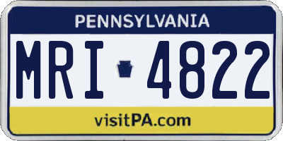 PA license plate MRI4822