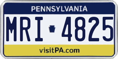 PA license plate MRI4825