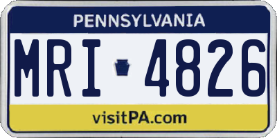 PA license plate MRI4826