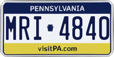 PA license plate MRI4840
