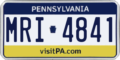 PA license plate MRI4841