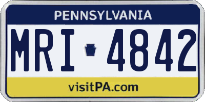 PA license plate MRI4842