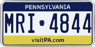 PA license plate MRI4844