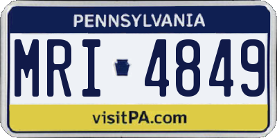 PA license plate MRI4849