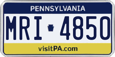 PA license plate MRI4850