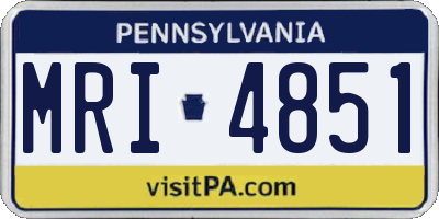 PA license plate MRI4851