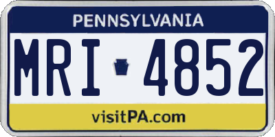 PA license plate MRI4852