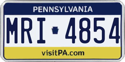 PA license plate MRI4854