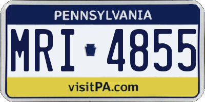 PA license plate MRI4855
