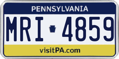 PA license plate MRI4859